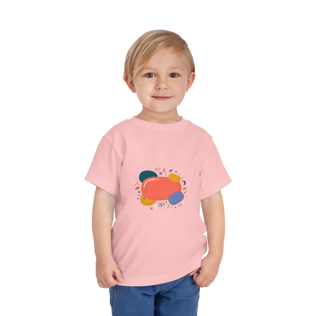 Toddler Short Sleeve Tee - Whimsical Space Design | Kids Cosmic