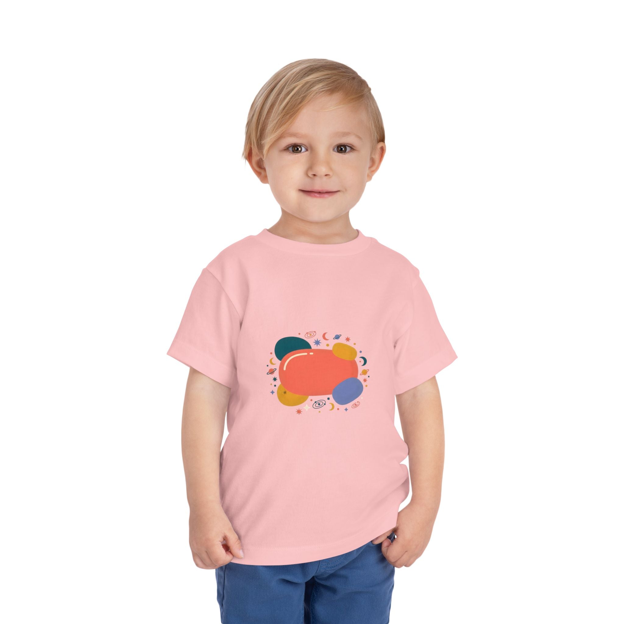Toddler Short Sleeve Tee - Whimsical Space Design | Kids Cosmic