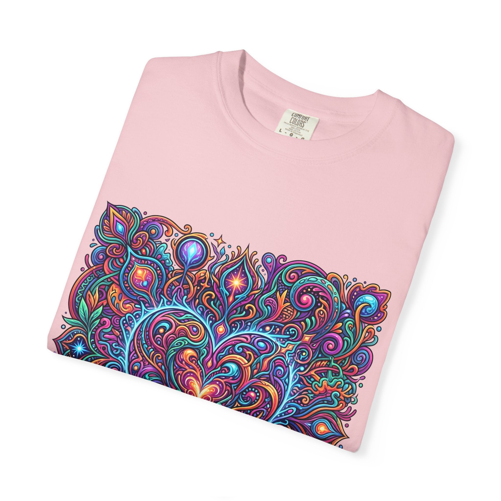 Unisex Garment-Dyed T-shirt - Cosmic Love | Psychedelic Heart Art