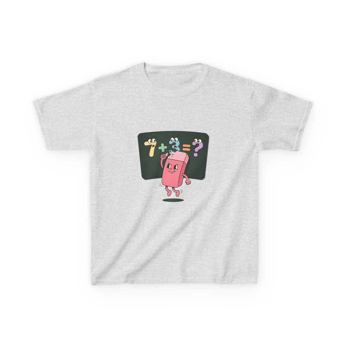 Kids Retro Math Tee - Playful Eraser Addition Problem