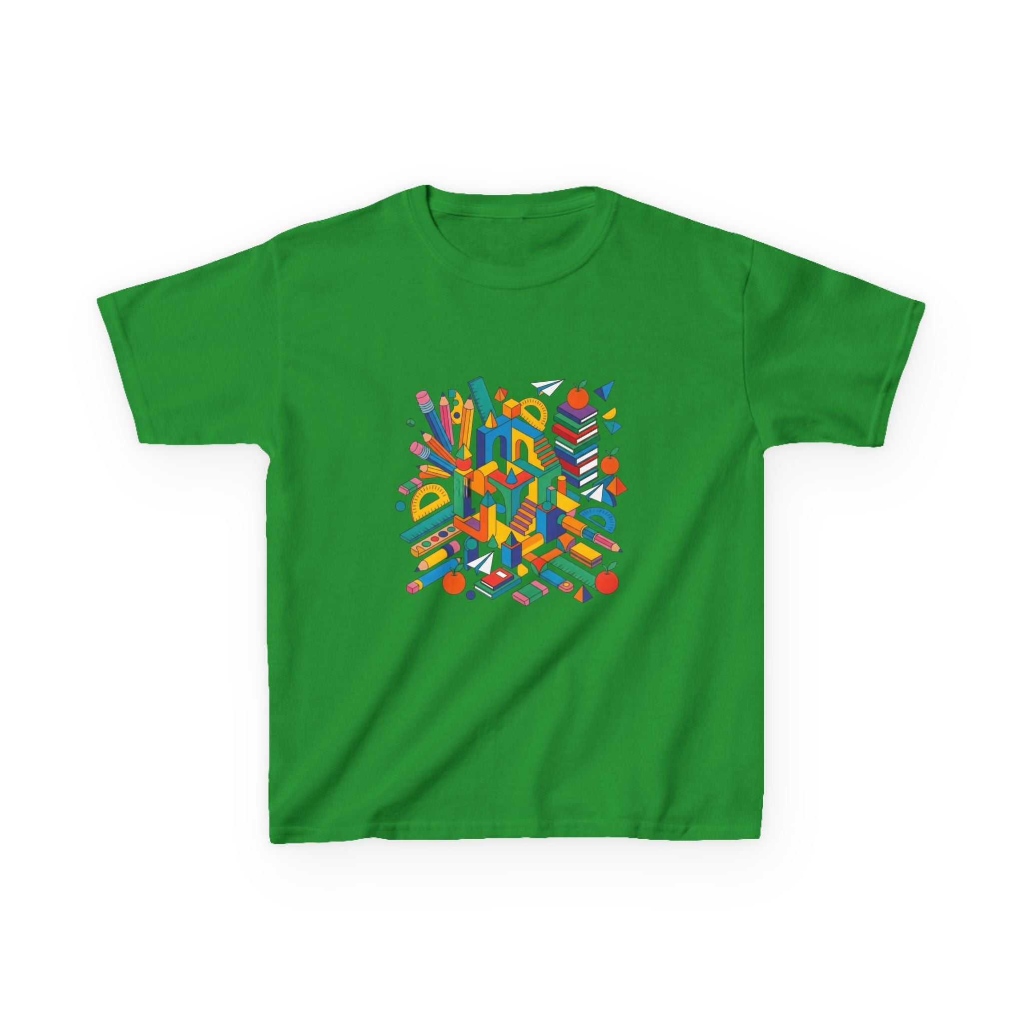 Kids T-Shirt - Abstract Geometric School Supplies | Back to School