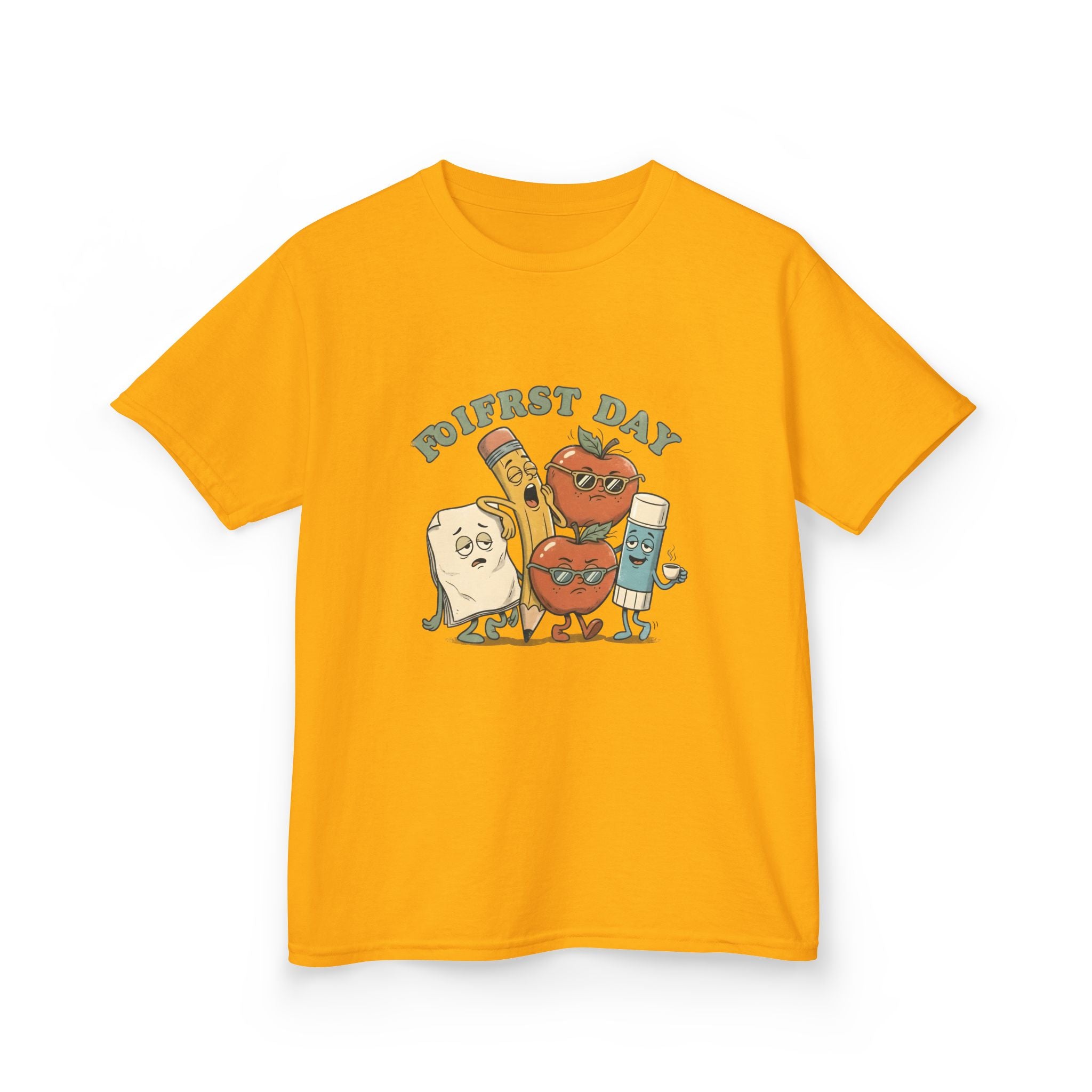 Kids Tee - Funny "FIRST DAY" Tired School Supplies Back to School 2026