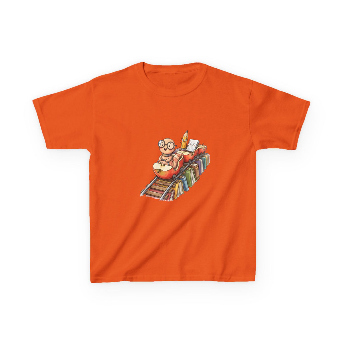Kids Learning Train Tee - Whimsical Bookworm Education Shirt
