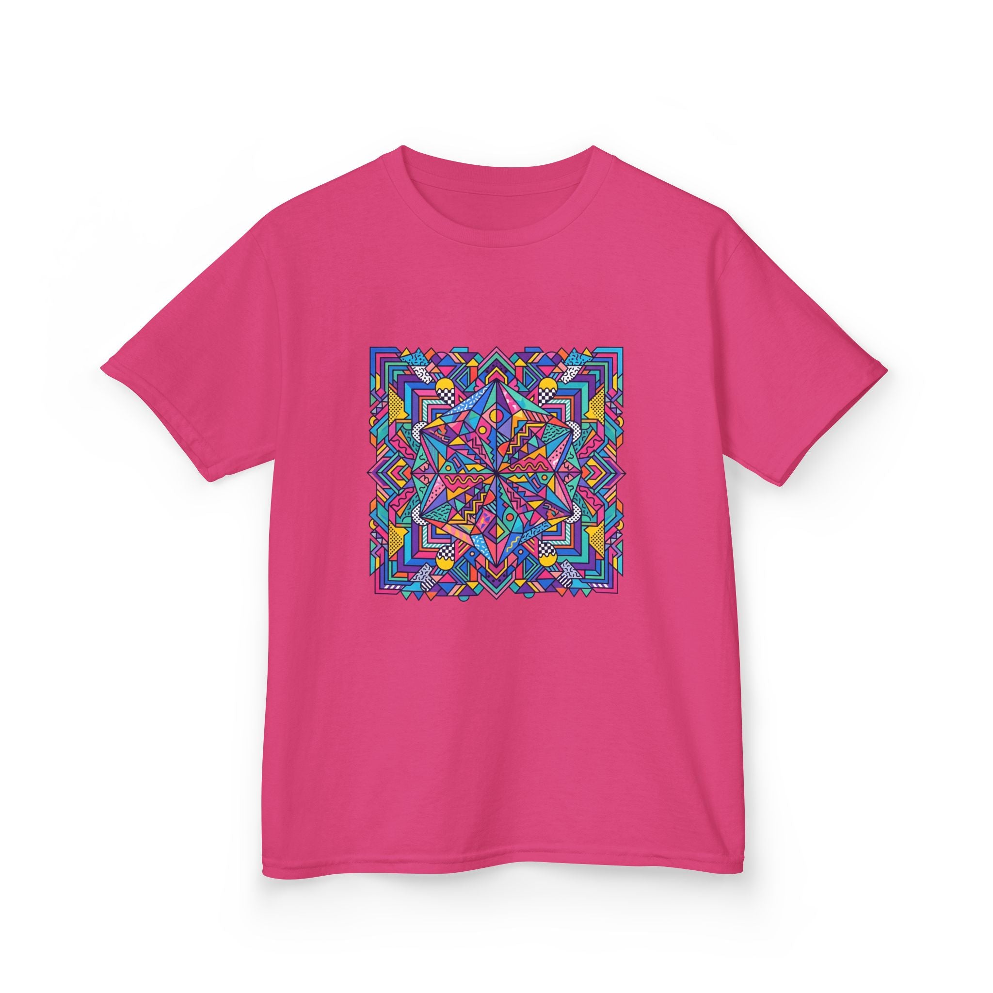 Kids Tee - Retro Geometric Kaleidoscope Abstract | 90s Aesthetic Top