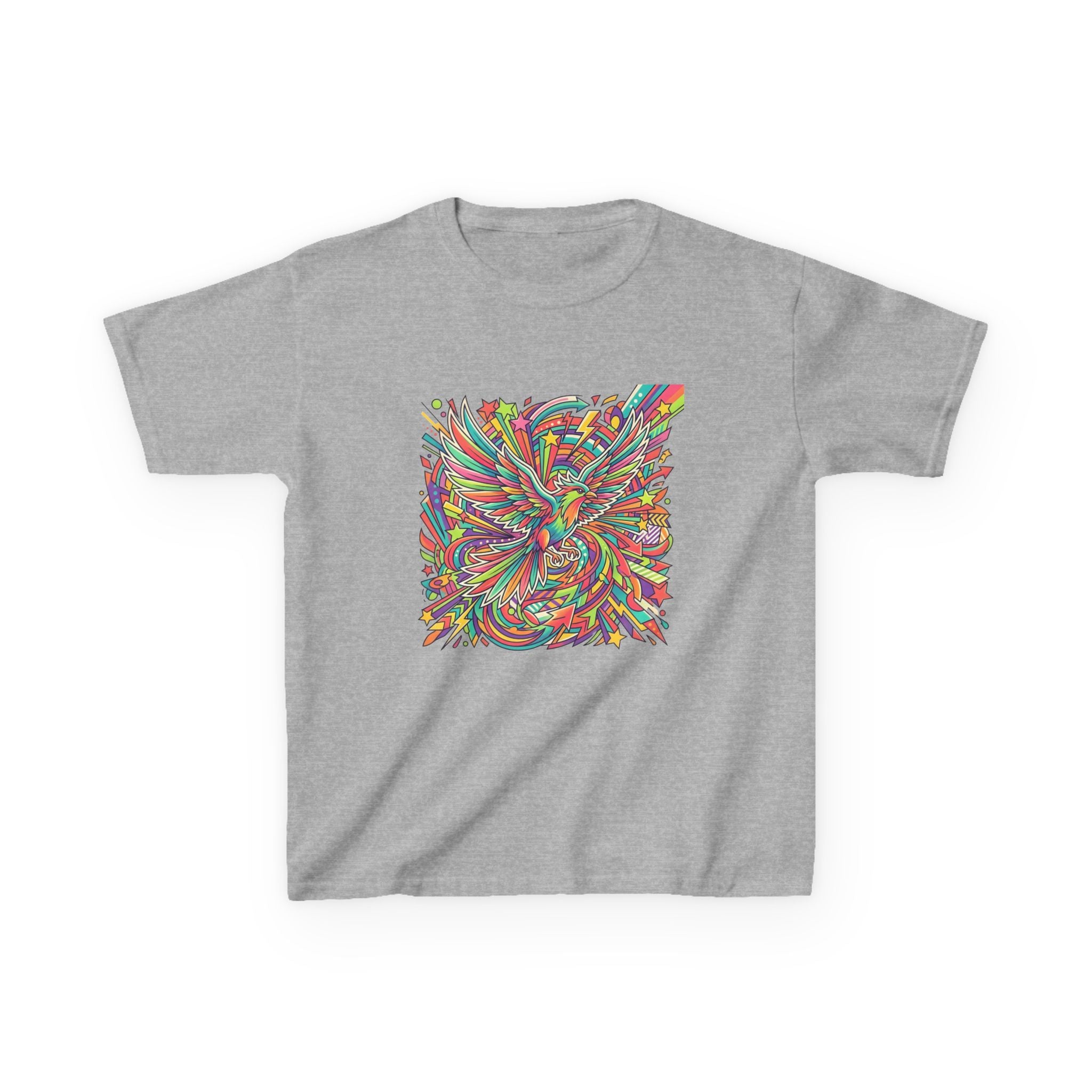 Kids Mythical Phoenix Tee - Energetic Psychedelic Art