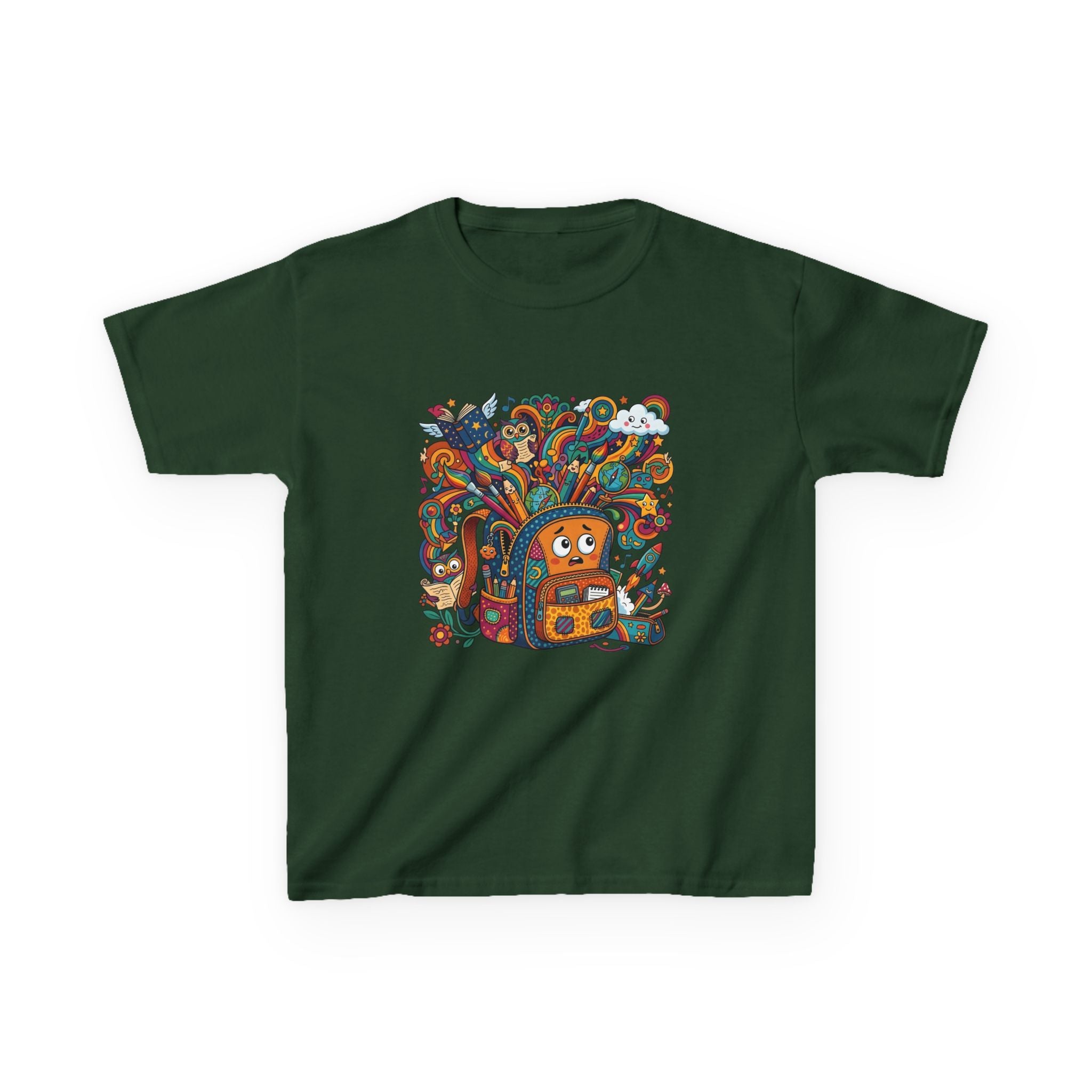 Kids Tee - Whimsical School Owl & Backpack | Back to School 2026