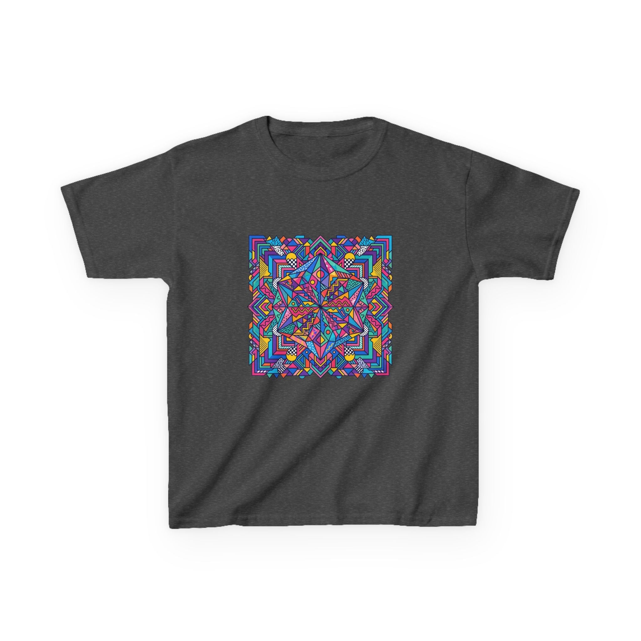 Kids Tee - Retro Geometric Kaleidoscope Abstract | 90s Aesthetic Top