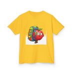 Kids Tee - Adventurous Apple Character Hiking T-Shirt