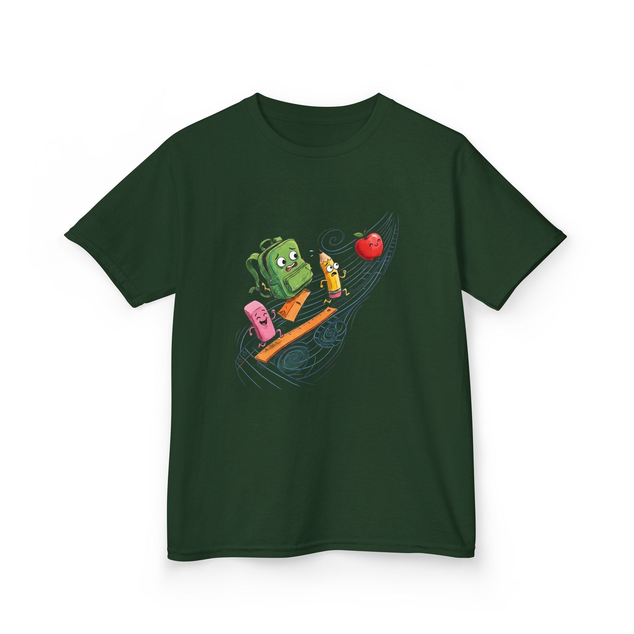 Kids Cartoon School Supplies T-Shirt - Back to School Chaos | 2026