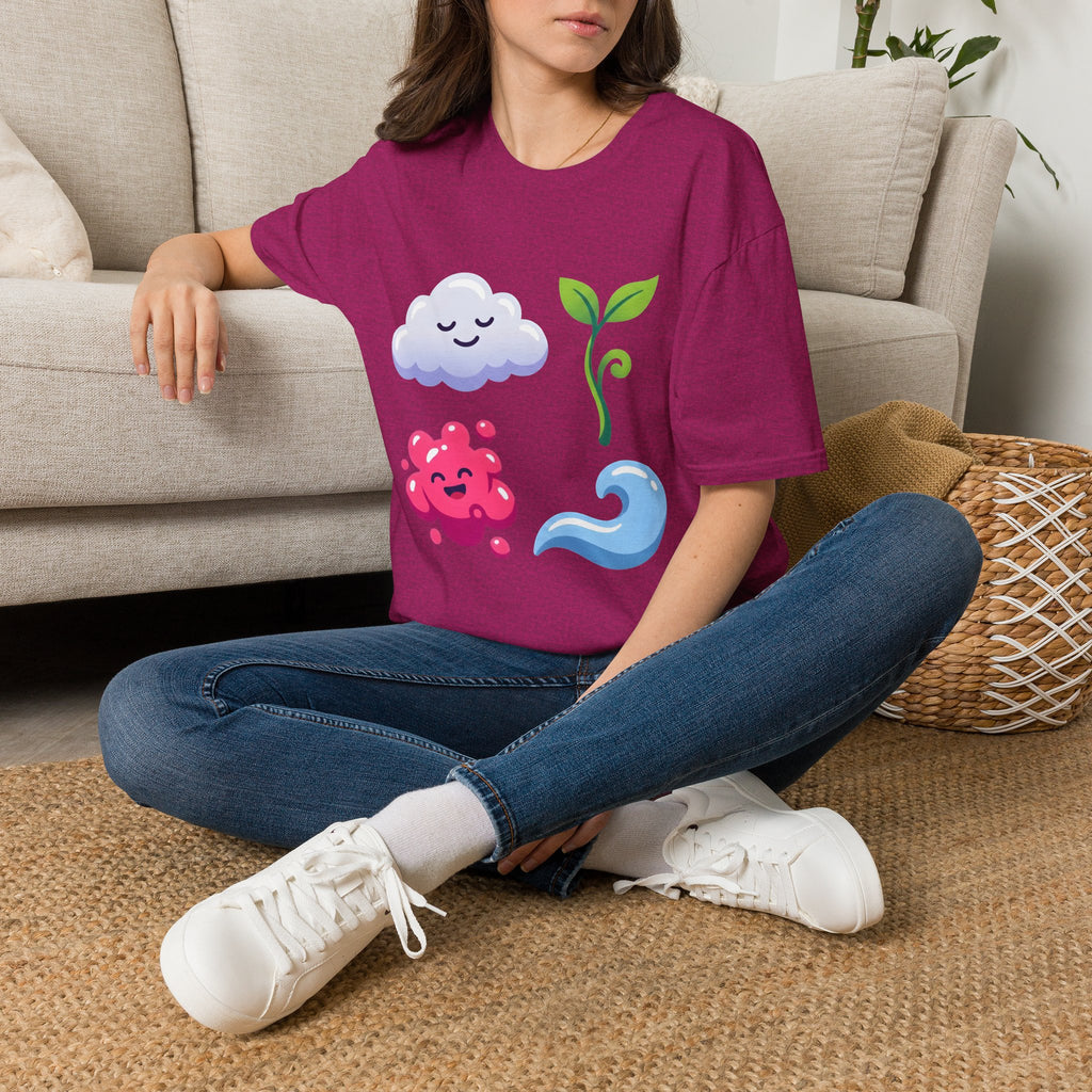 Cute Nature T-Shirt - Whimsical Cloud Sprout Wave Design | Unisex