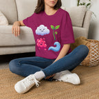 Cute Nature T-Shirt - Whimsical Cloud Sprout Wave Design | Unisex