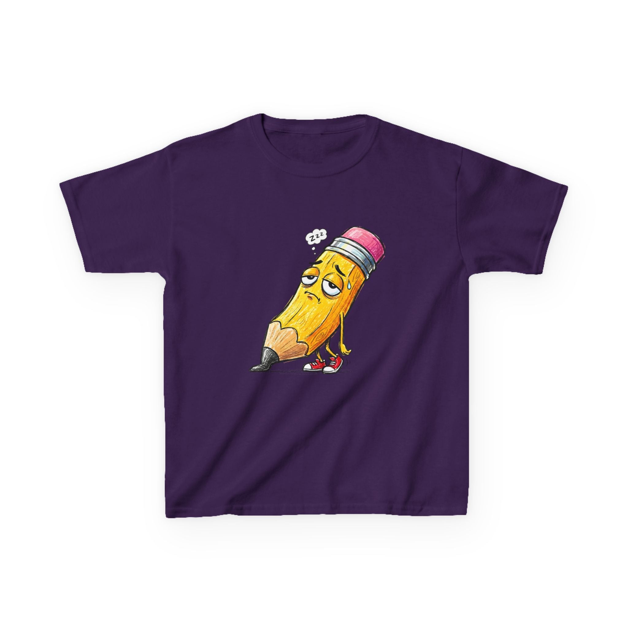 Kids T-Shirt - Tired Pencil Zzz Cartoon | Funny Back to School