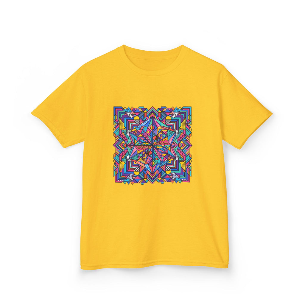 Kids Tee - Retro Geometric Kaleidoscope Abstract | 90s Aesthetic Top