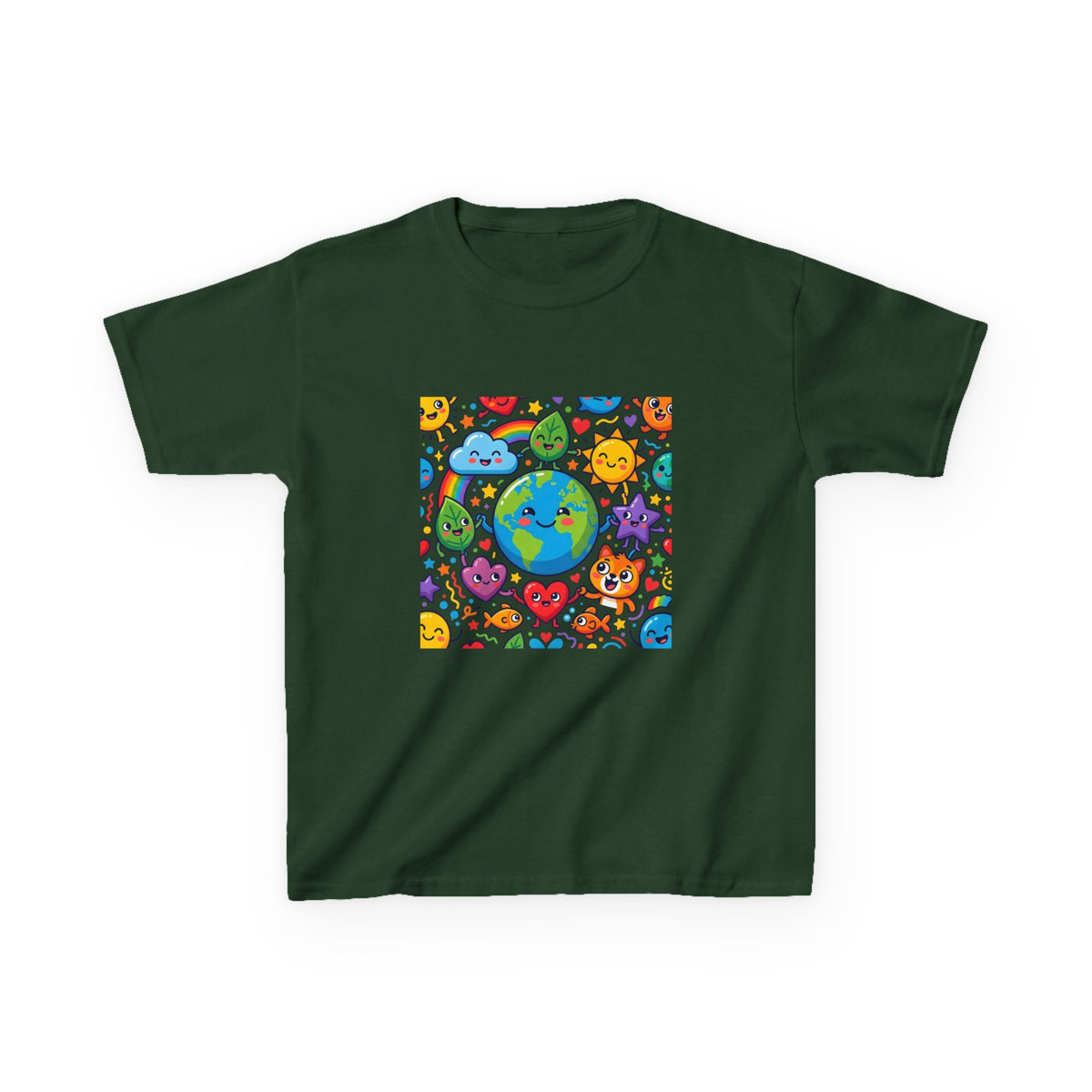 Kids Earth Day Tee - Happy Cartoon Planet | Nature Lovers