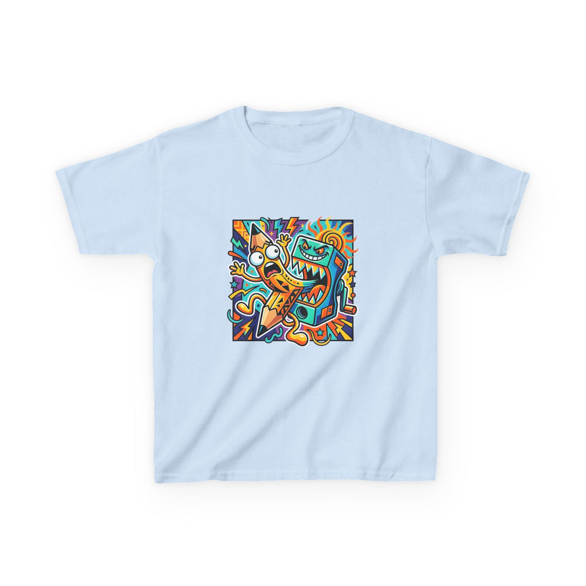 Kids Tee - Dynamic School Supplies Cartoon | Back to School Fun
