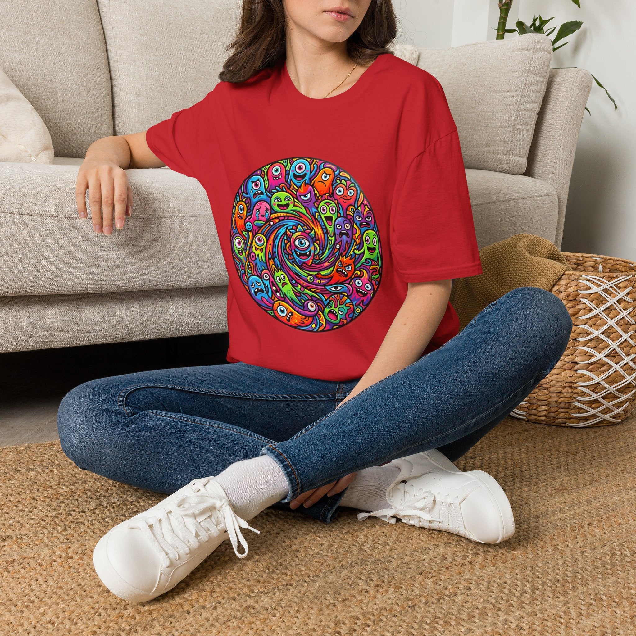 T-Shirt - Psychedelic Monster Swirl | Vibrant Alien Party