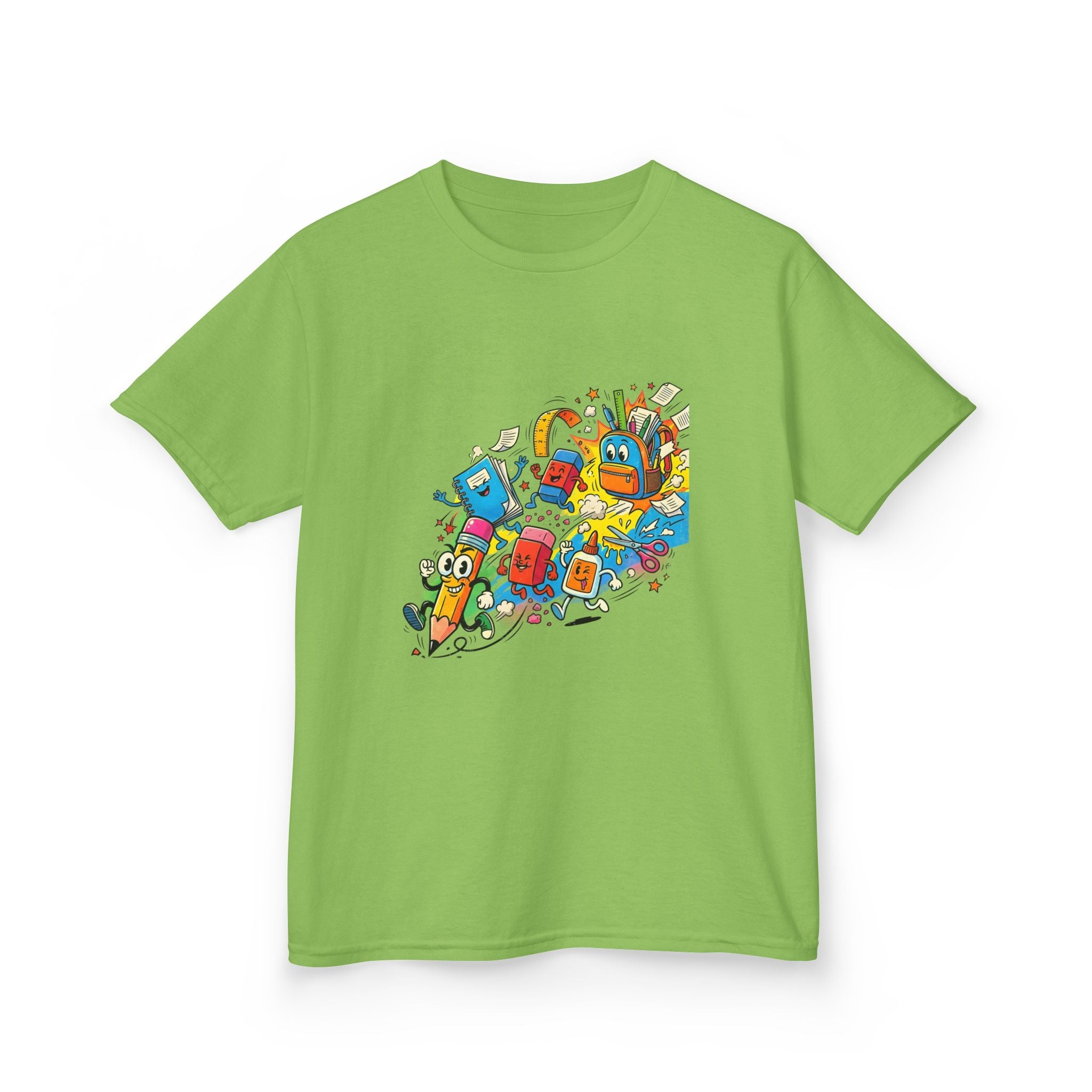 Kids Back to School 2026 Tee - Cartoon School Supplies