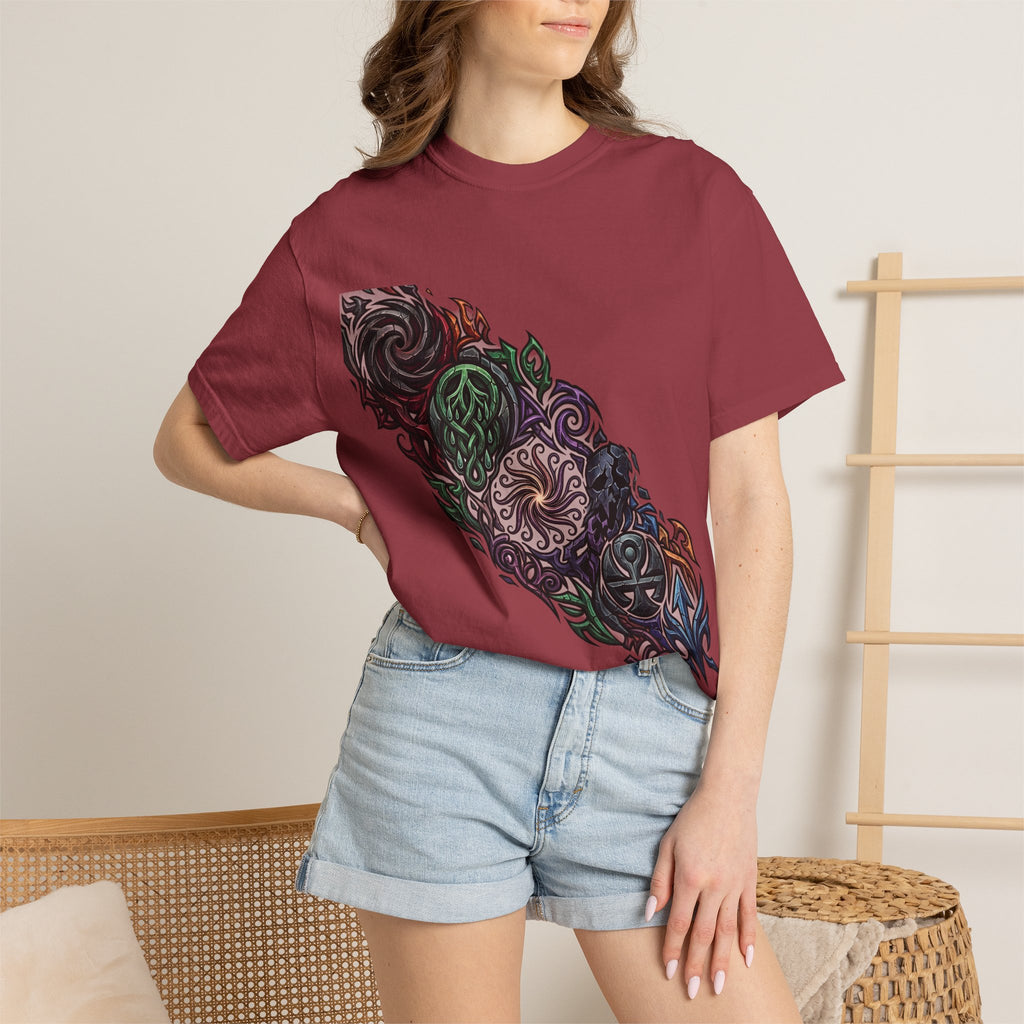 Unisex T-shirt - Dark Fantasy Celtic Skull Ankh | Garment-Dyed