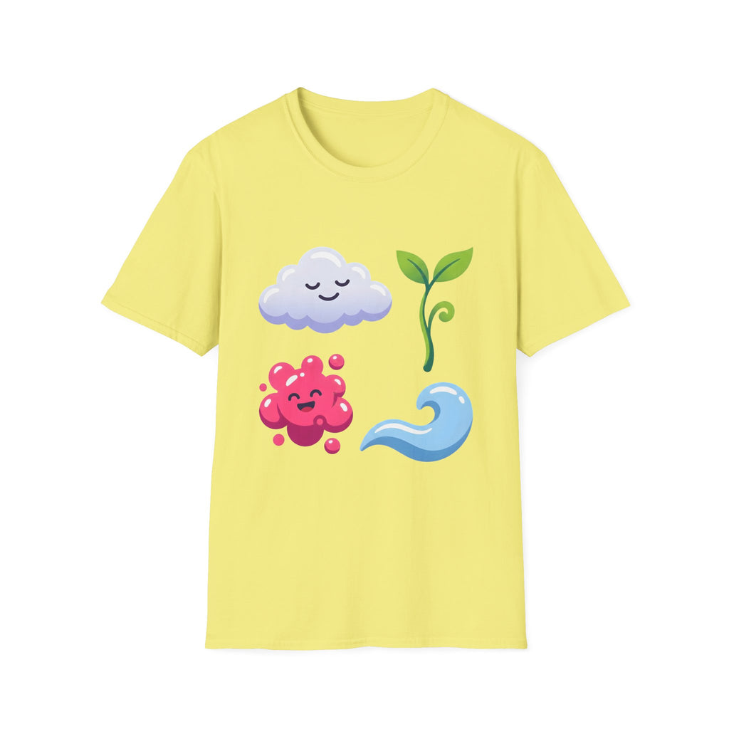 Cute Nature T-Shirt - Whimsical Cloud Sprout Wave Design | Unisex