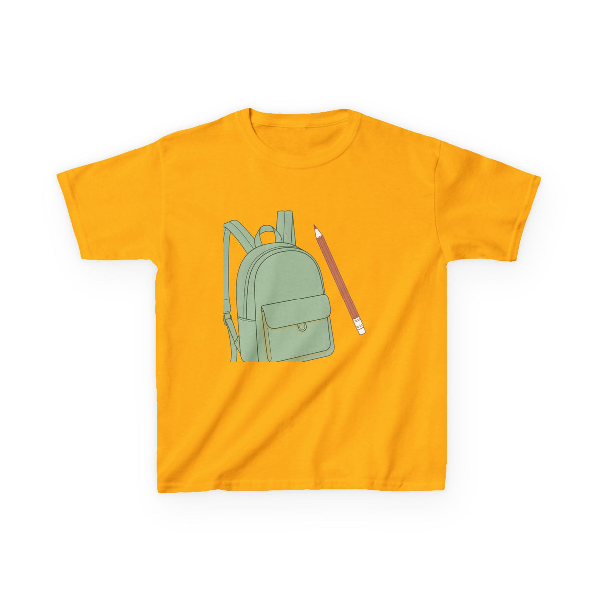 Kids Tee - Cartoon School Supplies Backpack Pencil | Back to School