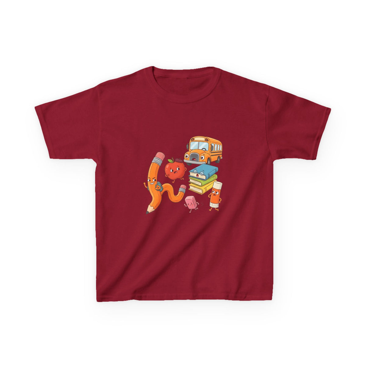Kids T-Shirt - Cute Cartoon School Supplies | First Day of School