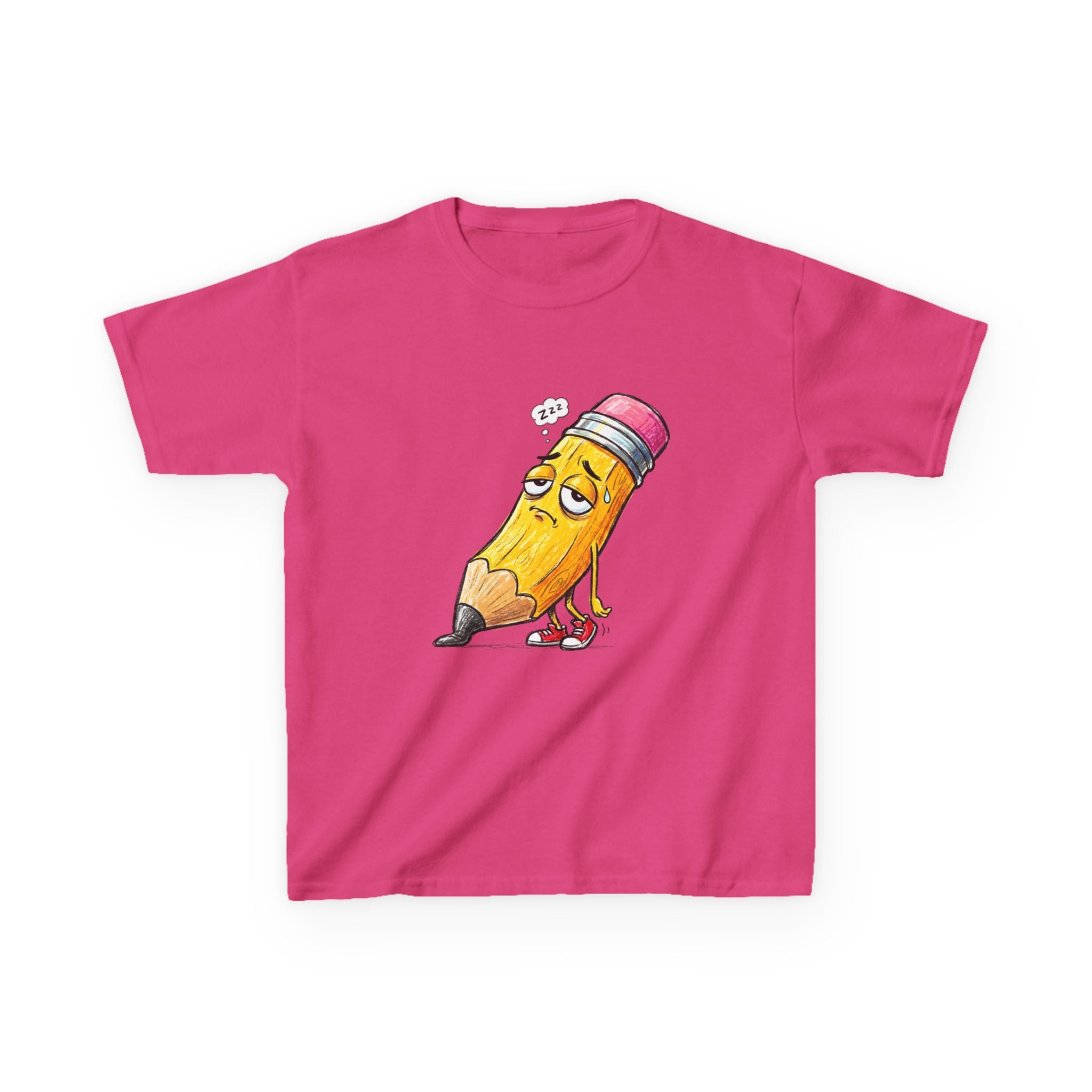 Kids T-Shirt - Tired Pencil Zzz Cartoon | Funny Back to School