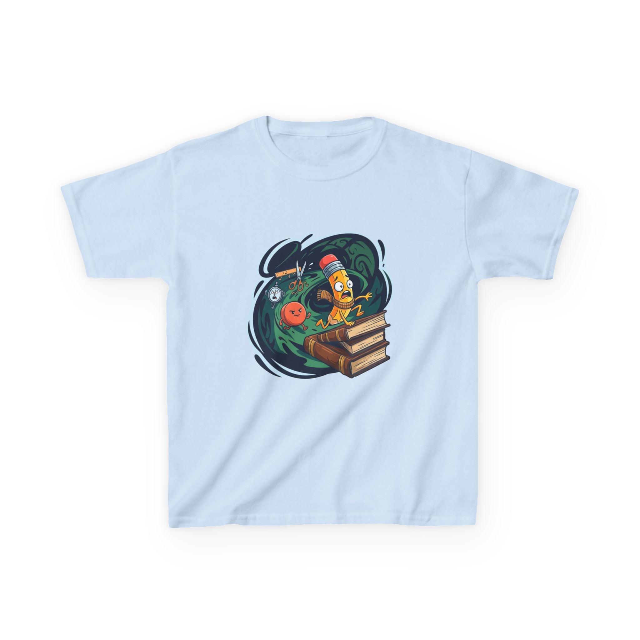 Kids School Supplies Tee - Whimsical Cartoon Design | Back to School