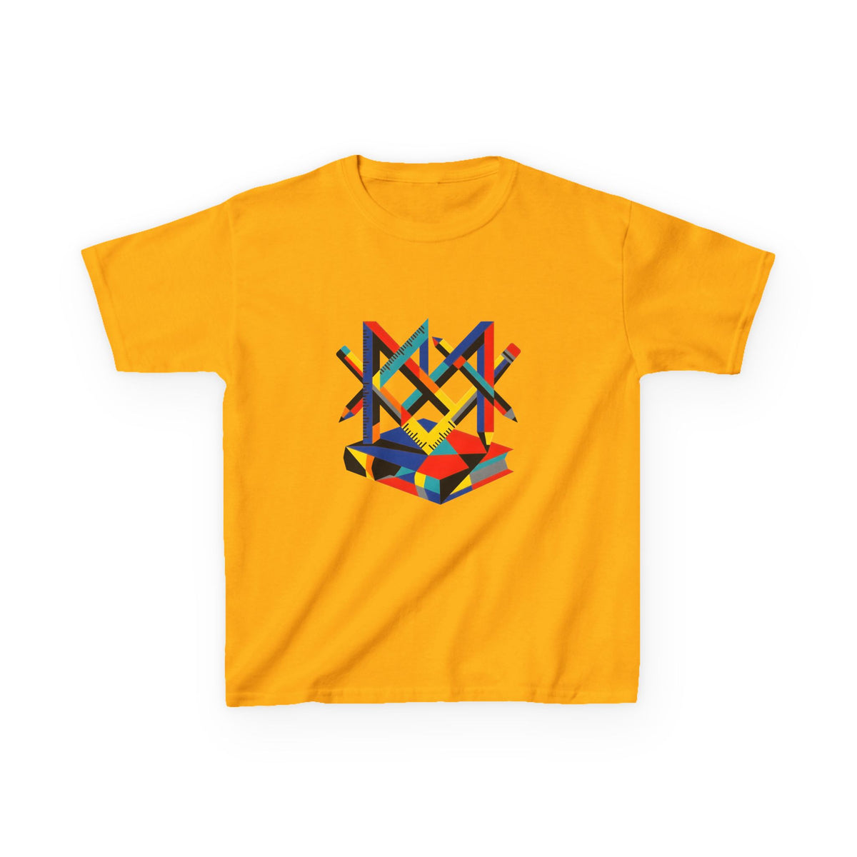 Kids Tee - Bauhaus Geometric Design Tools Graphic | Primary Colors