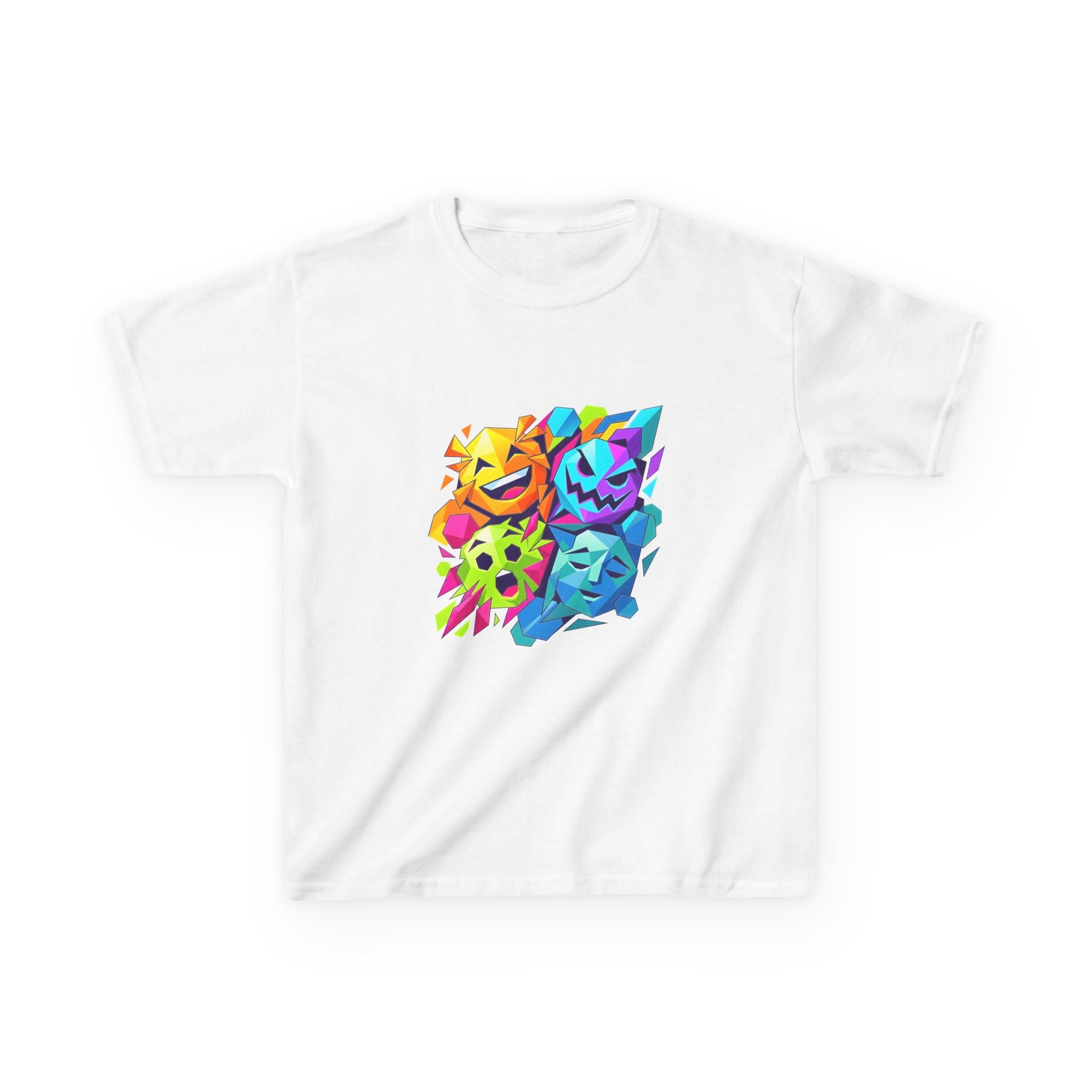 Kids T-Shirt - Vibrant Geometric Faces | Abstract Art