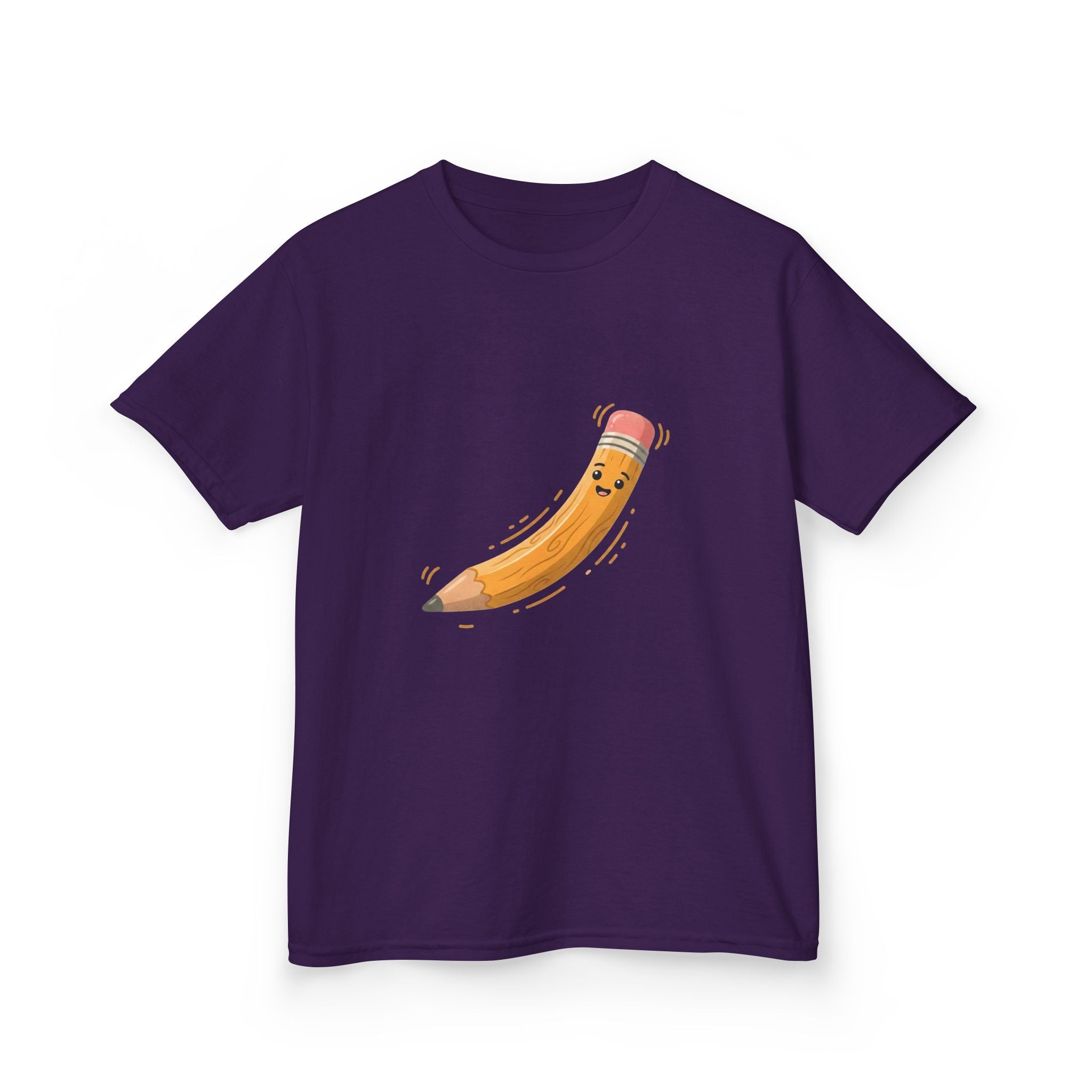 Kids Heavy Cotton Tee - Happy Animated Pencil School Supply | Back to