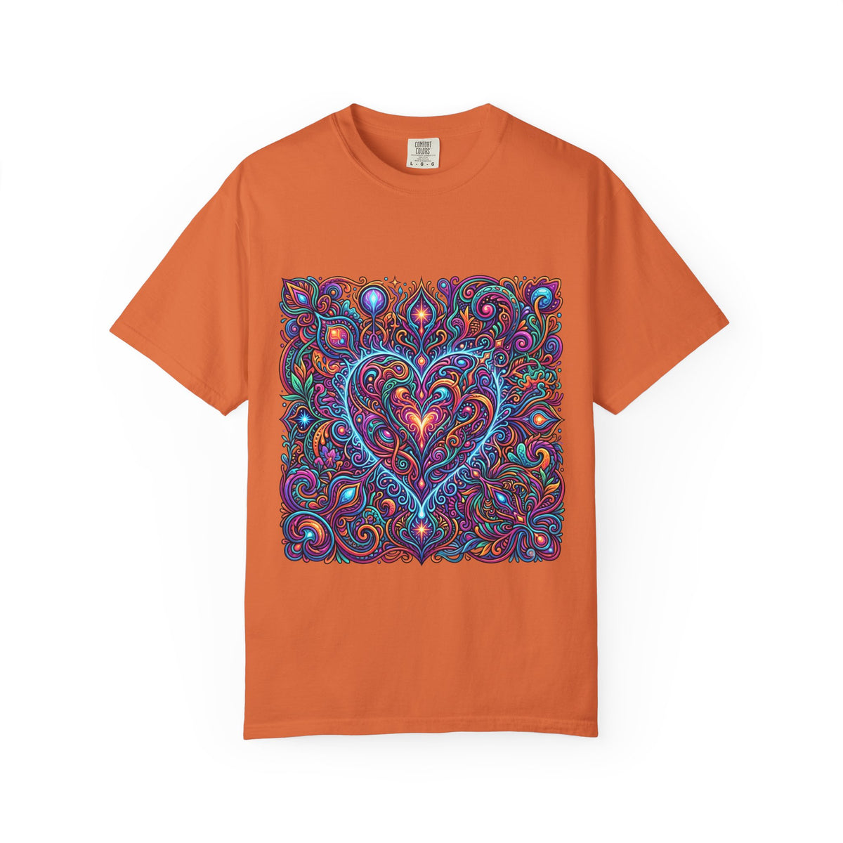 Unisex Garment-Dyed T-shirt - Cosmic Love | Psychedelic Heart Art
