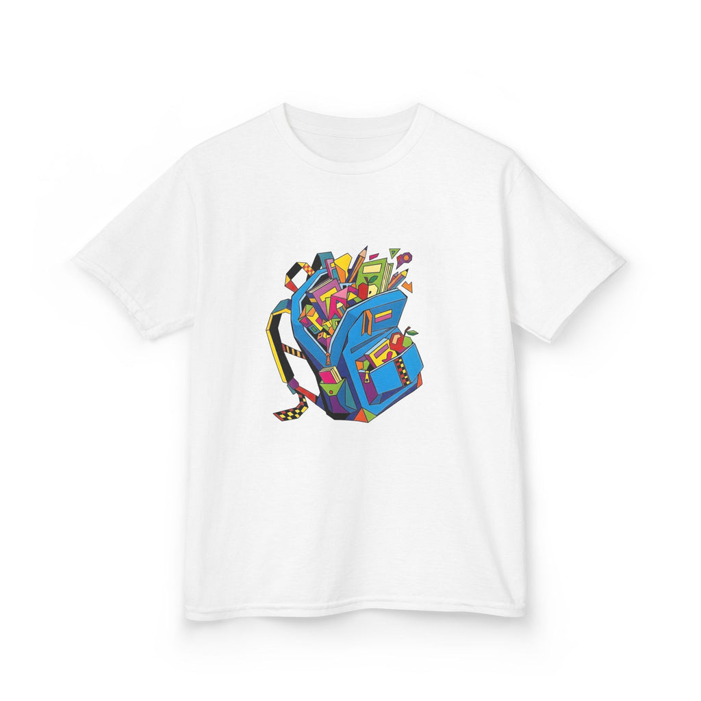 Kids Tee - Vibrant Geometric School Supplies Cartoon | Back to School