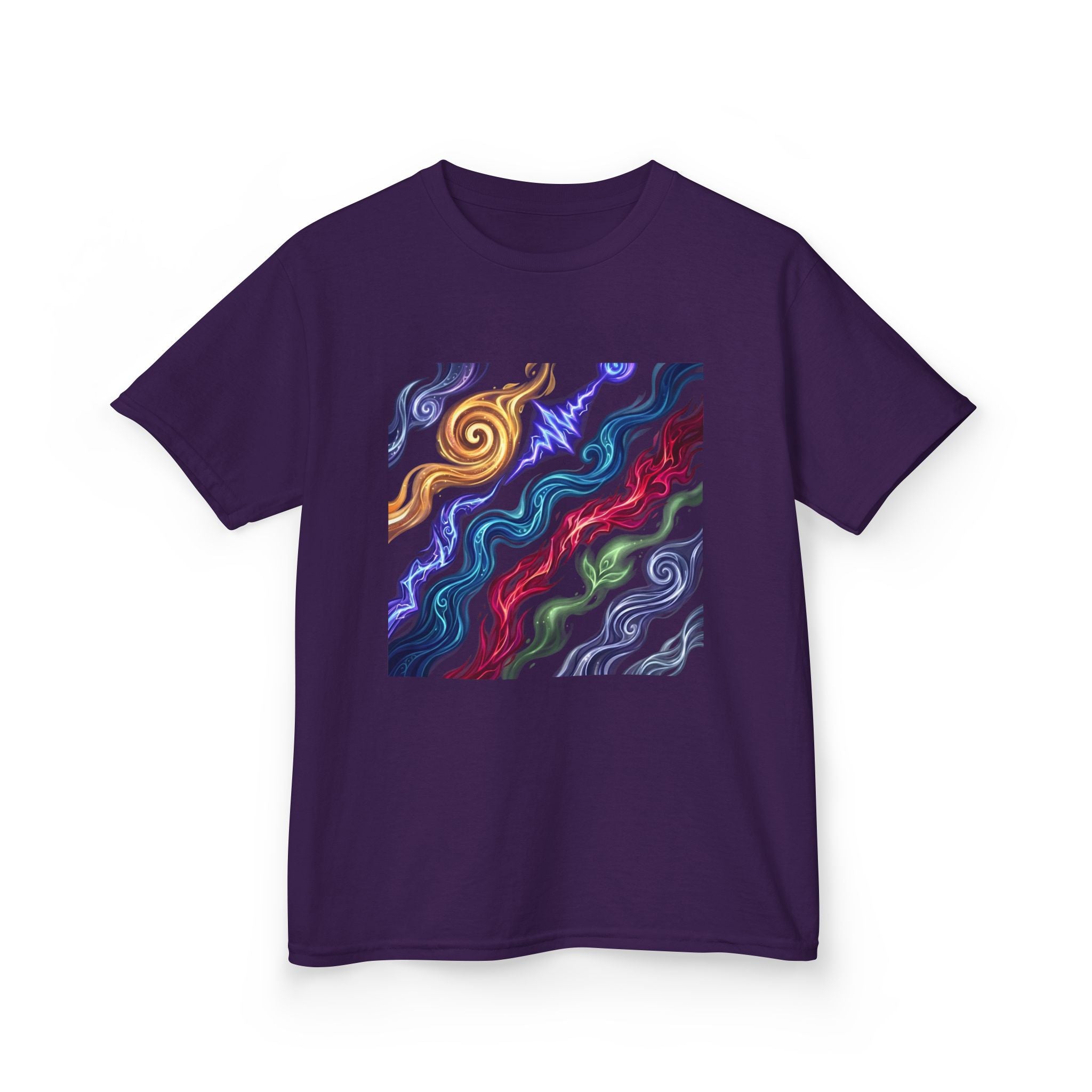 Kids Tee - Vibrant Elemental Magic Energy | Fantasy Glow
