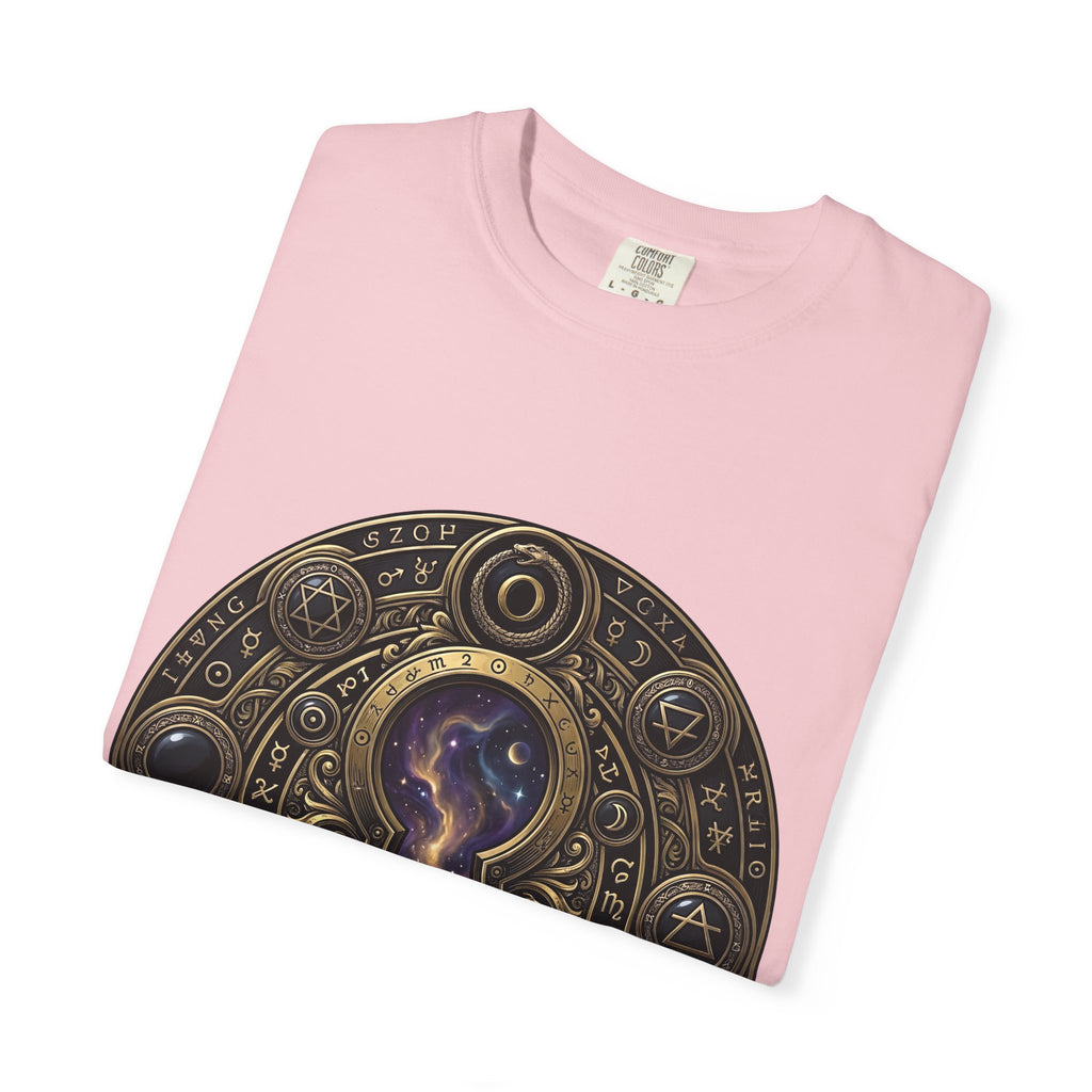 T-shirt - Celestial Keyhole Galaxy | Occult Alchemical Gold