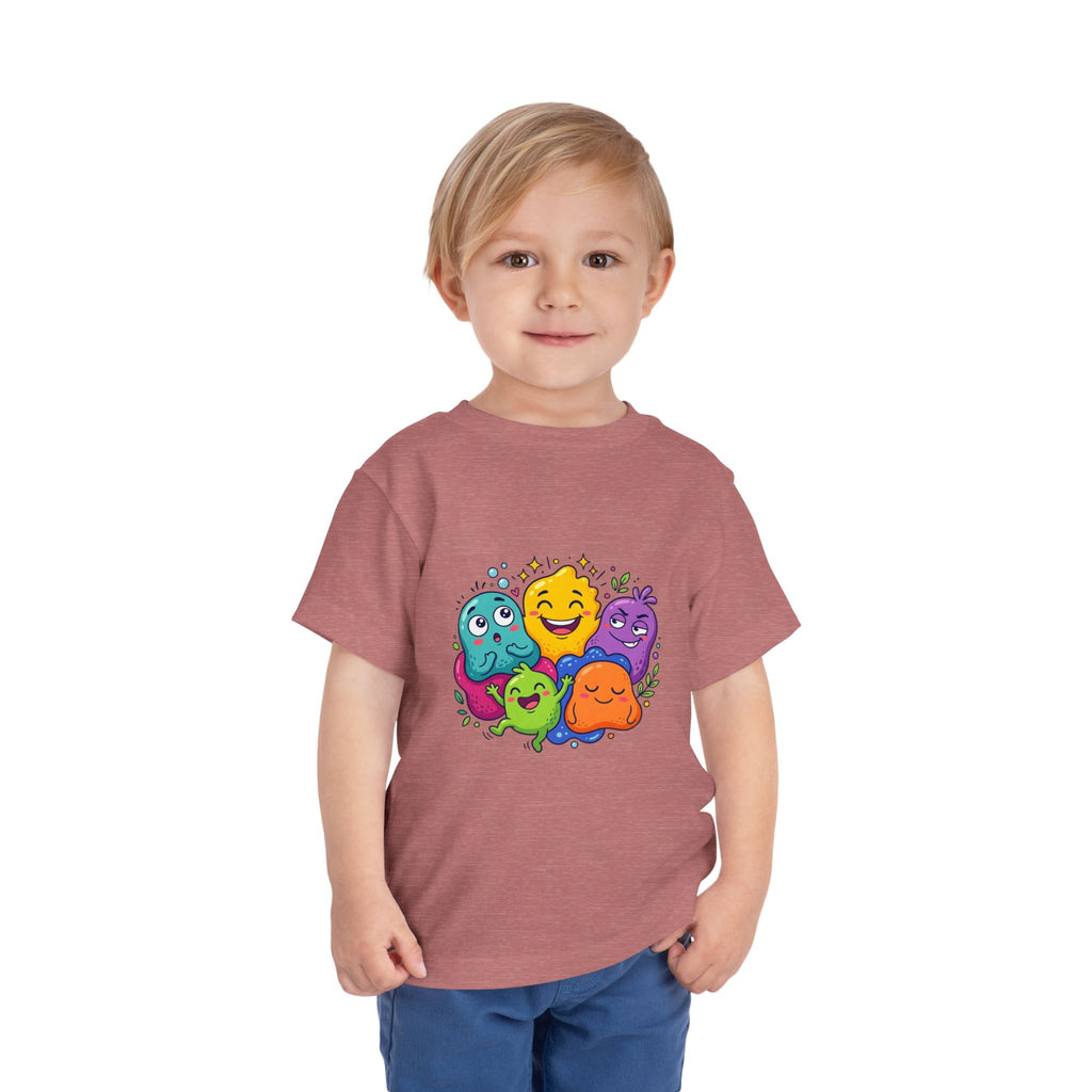 Toddler Monster Tee - Cute Happy Colorful Cartoon Kids Shirt