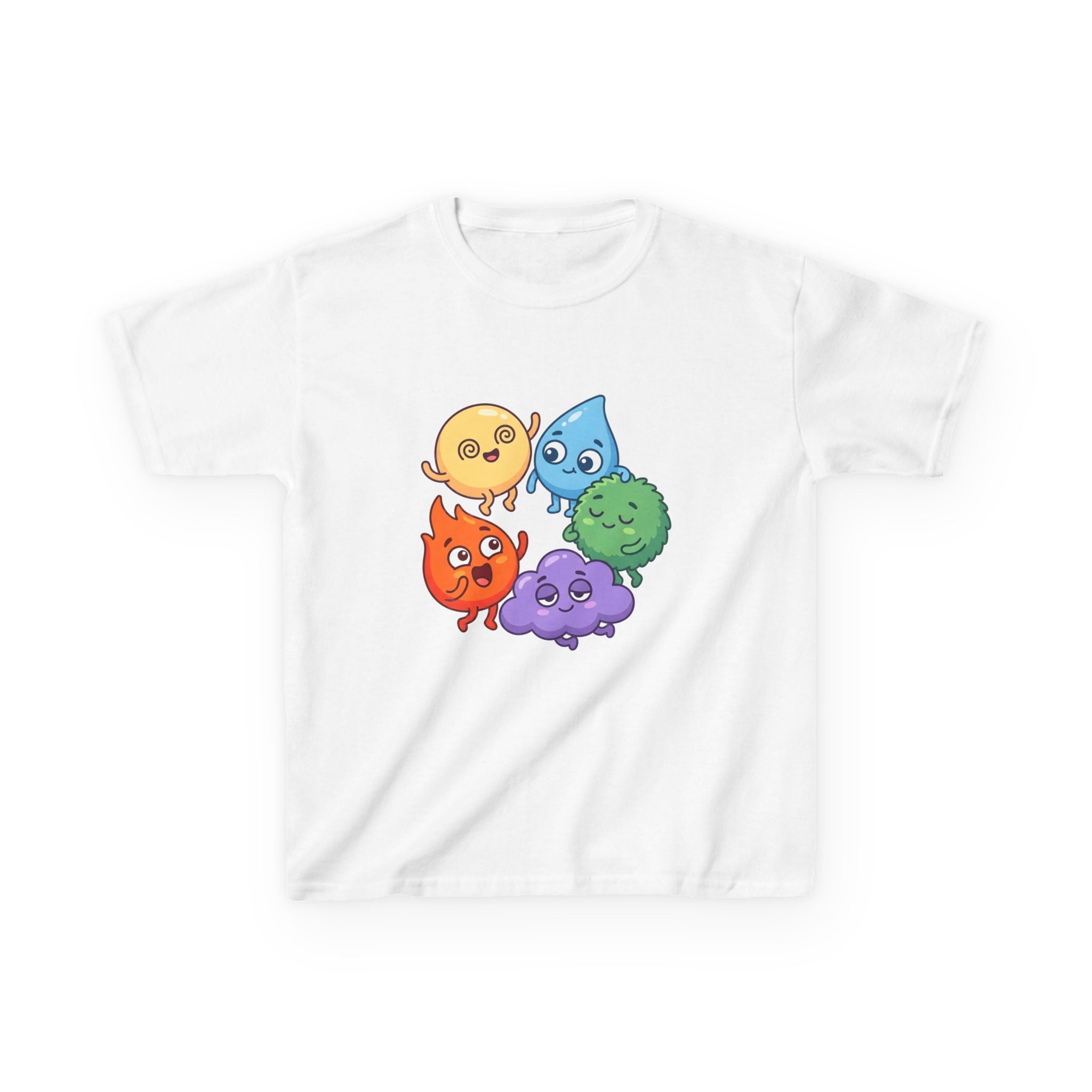 Kids Heavy Cotton Tee - Cute Whimsical Elemental Characters