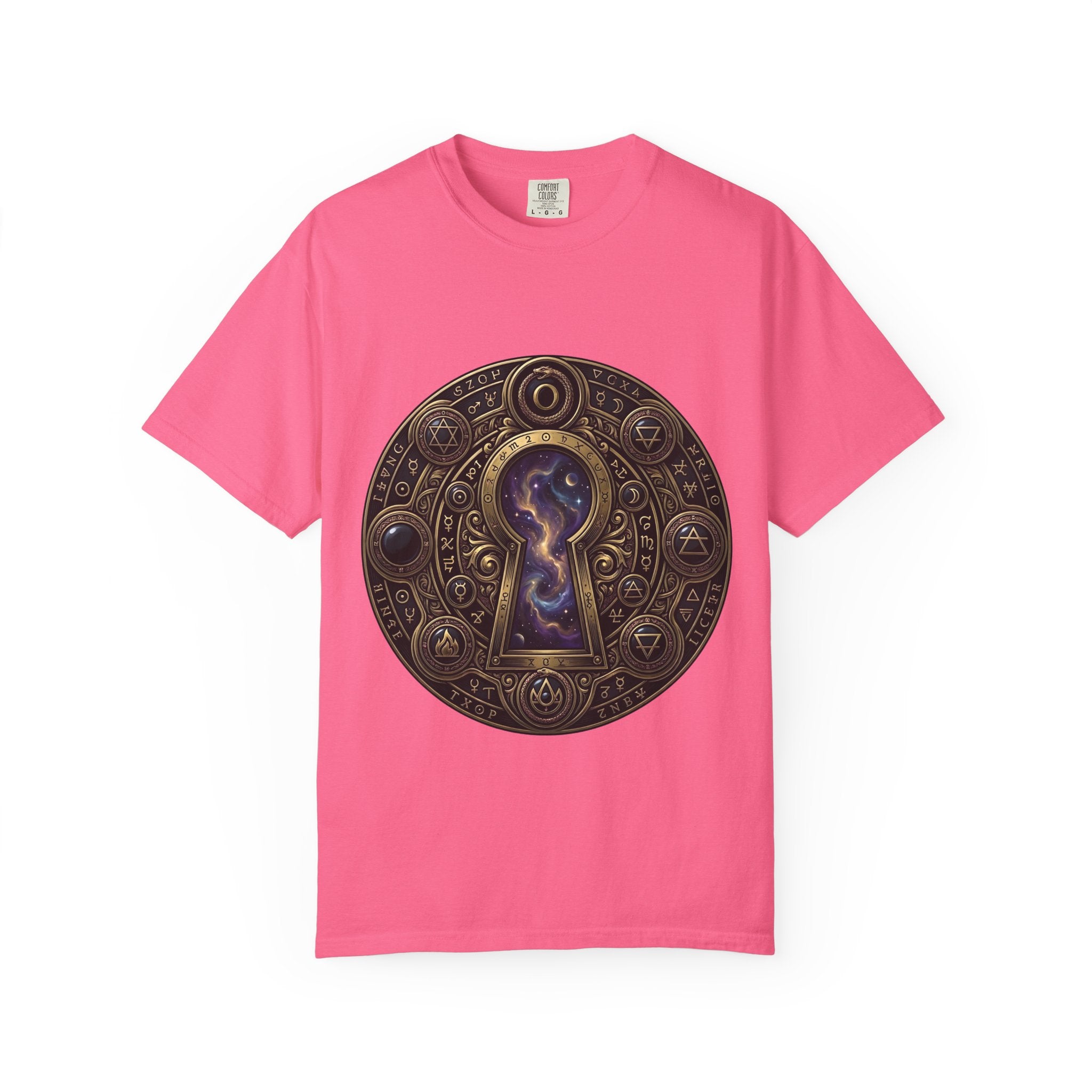 T-shirt - Celestial Keyhole Galaxy | Occult Alchemical Gold
