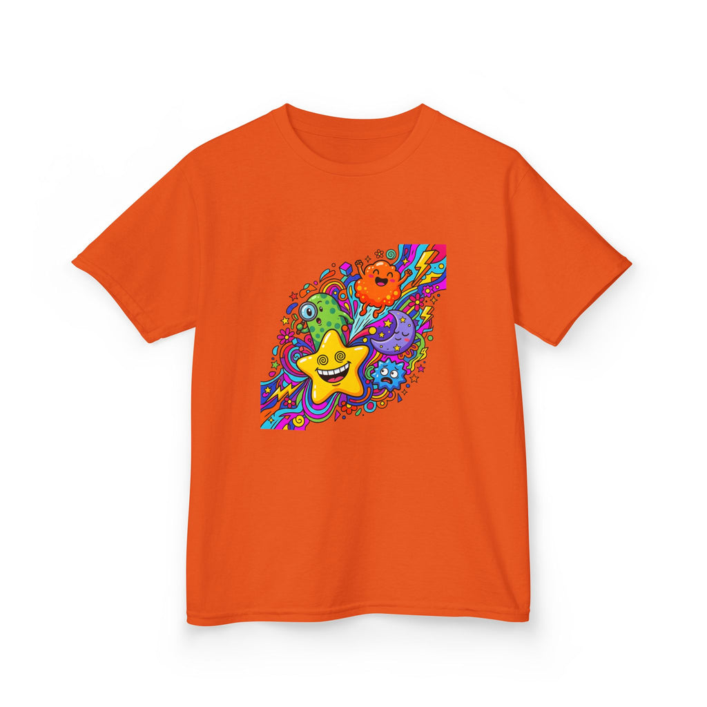 Kids Psychedelic Monster Tee - Vibrant Cartoon Doodle Shirt