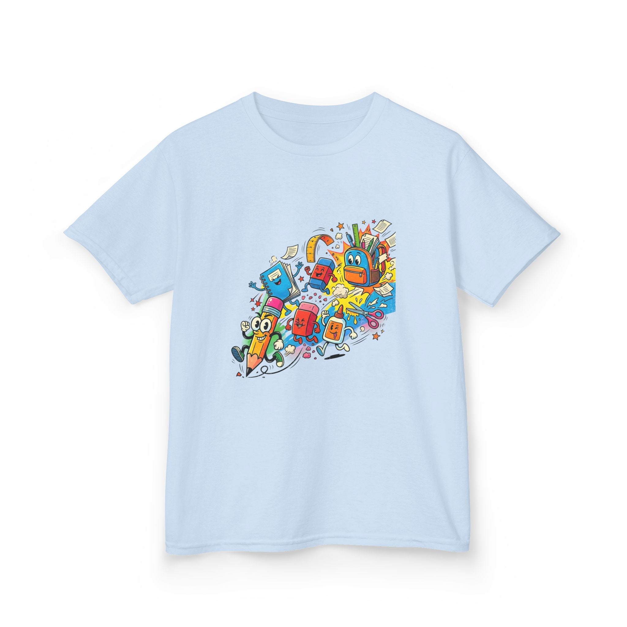 Kids Back to School 2026 Tee - Cartoon School Supplies