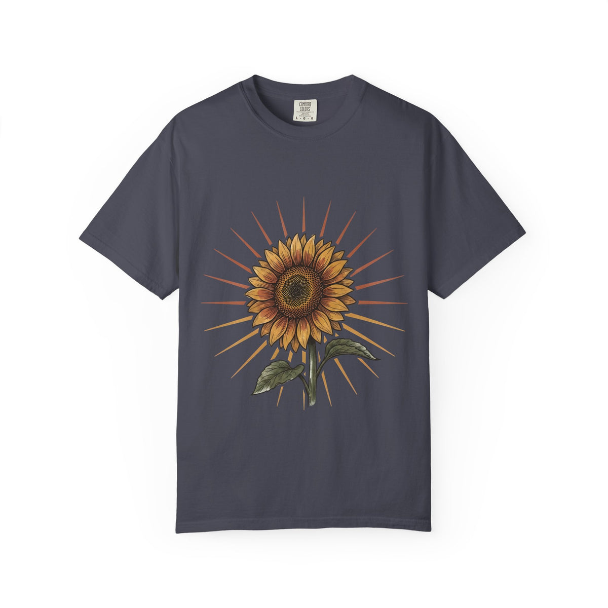 Sunflower T-shirt - Vintage Botanical Line Art | Comfort Colors