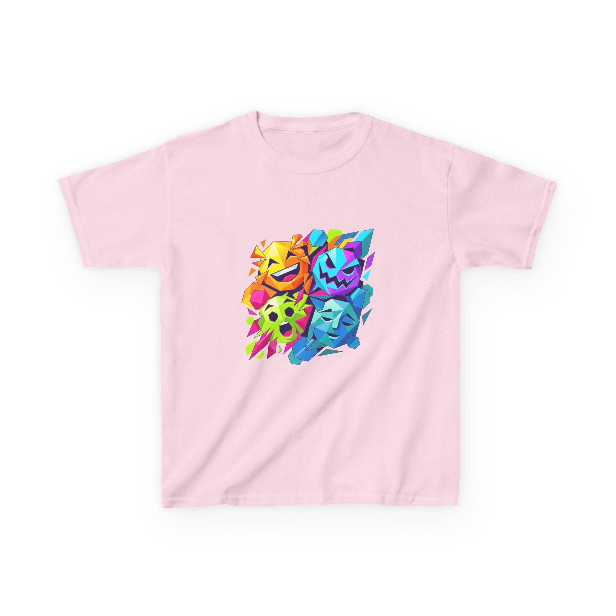 Kids T-Shirt - Vibrant Geometric Faces | Abstract Art