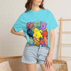 Unisex Garment-Dyed T-Shirt - Diverse Emotional Cartoon Creatures