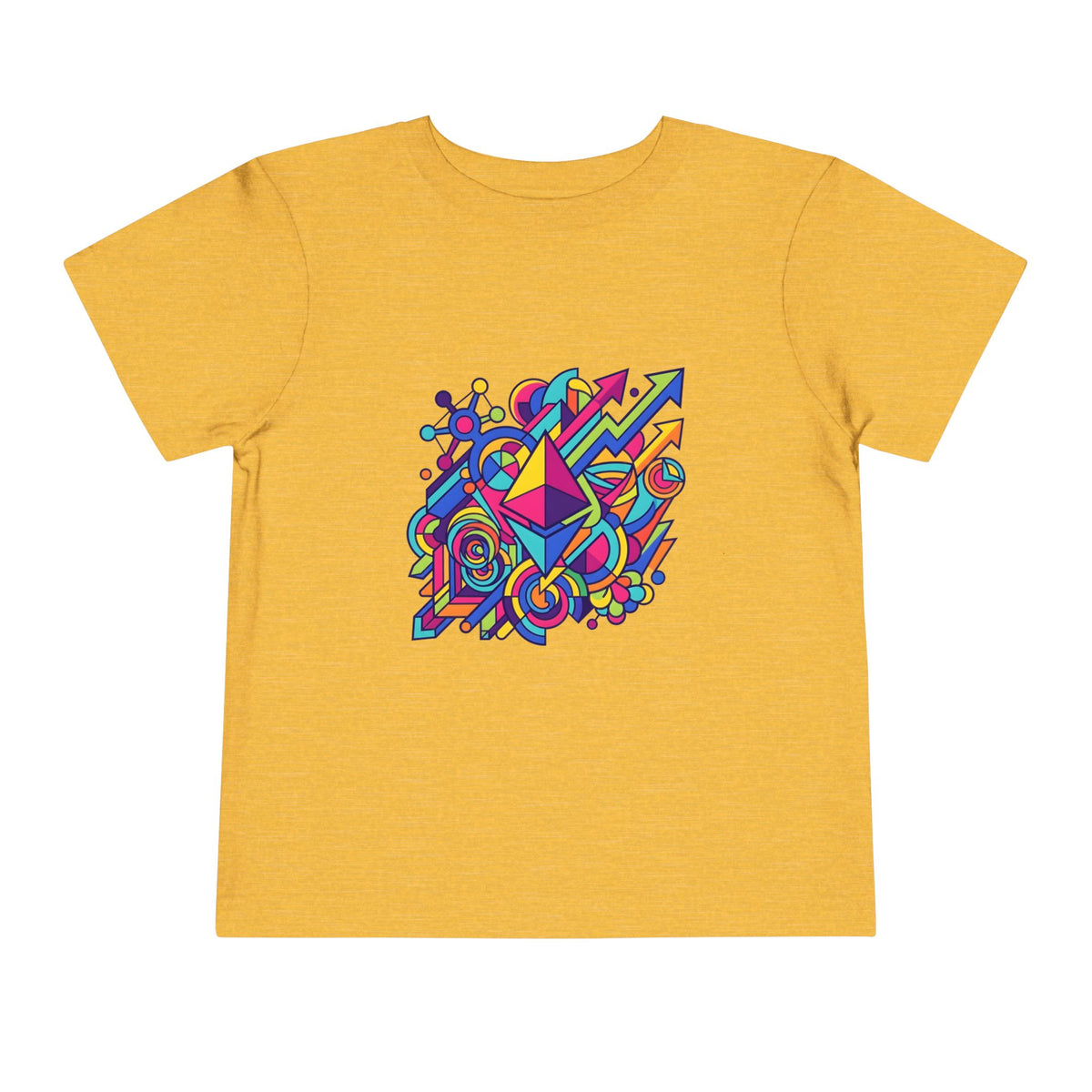 Toddler Crypto Shirt - Neon Geometric Digital Art | Blockchain Kids
