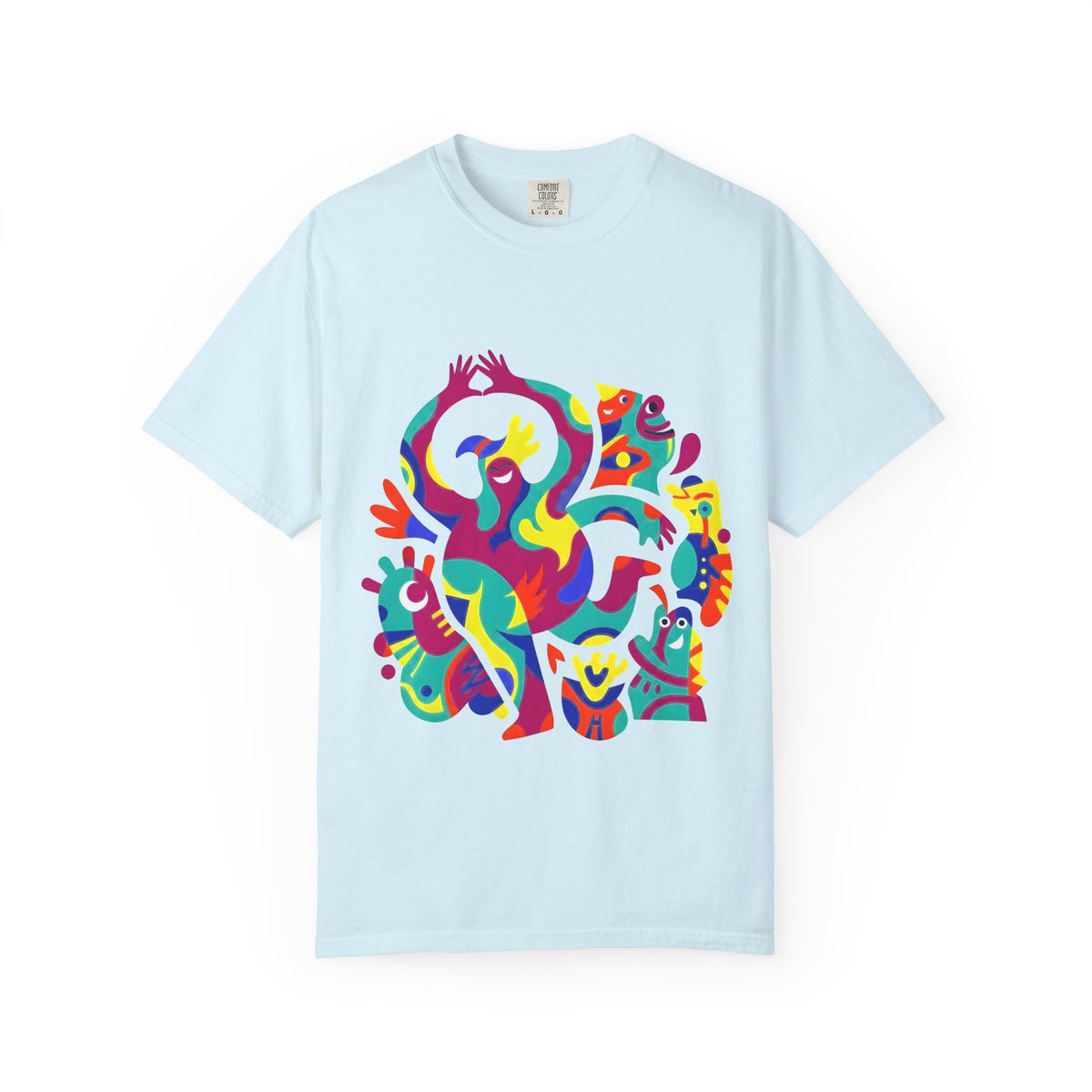 Garment-Dyed T-shirt - Joyful Abstract Creatures | Whimsical Graphic