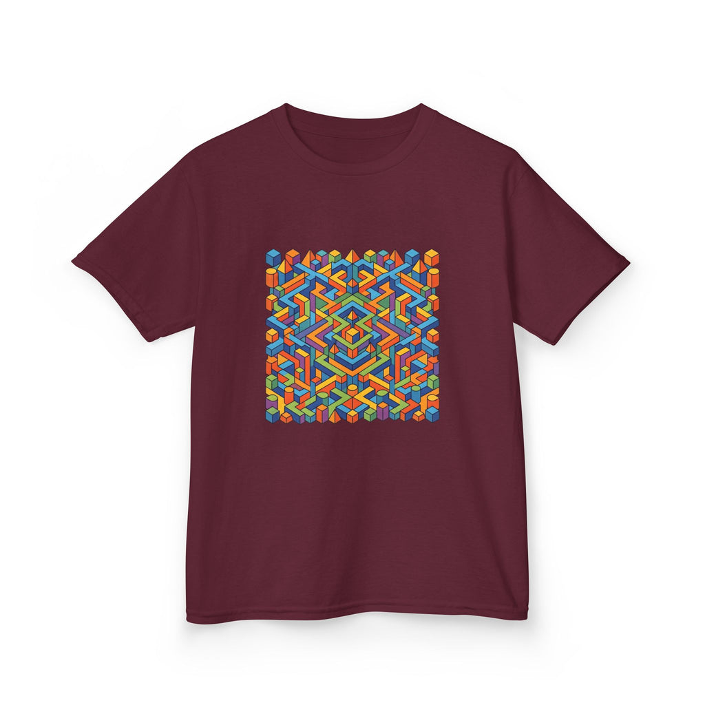 Kids T-Shirt - Colorful Isometric Optical Illusion Maze