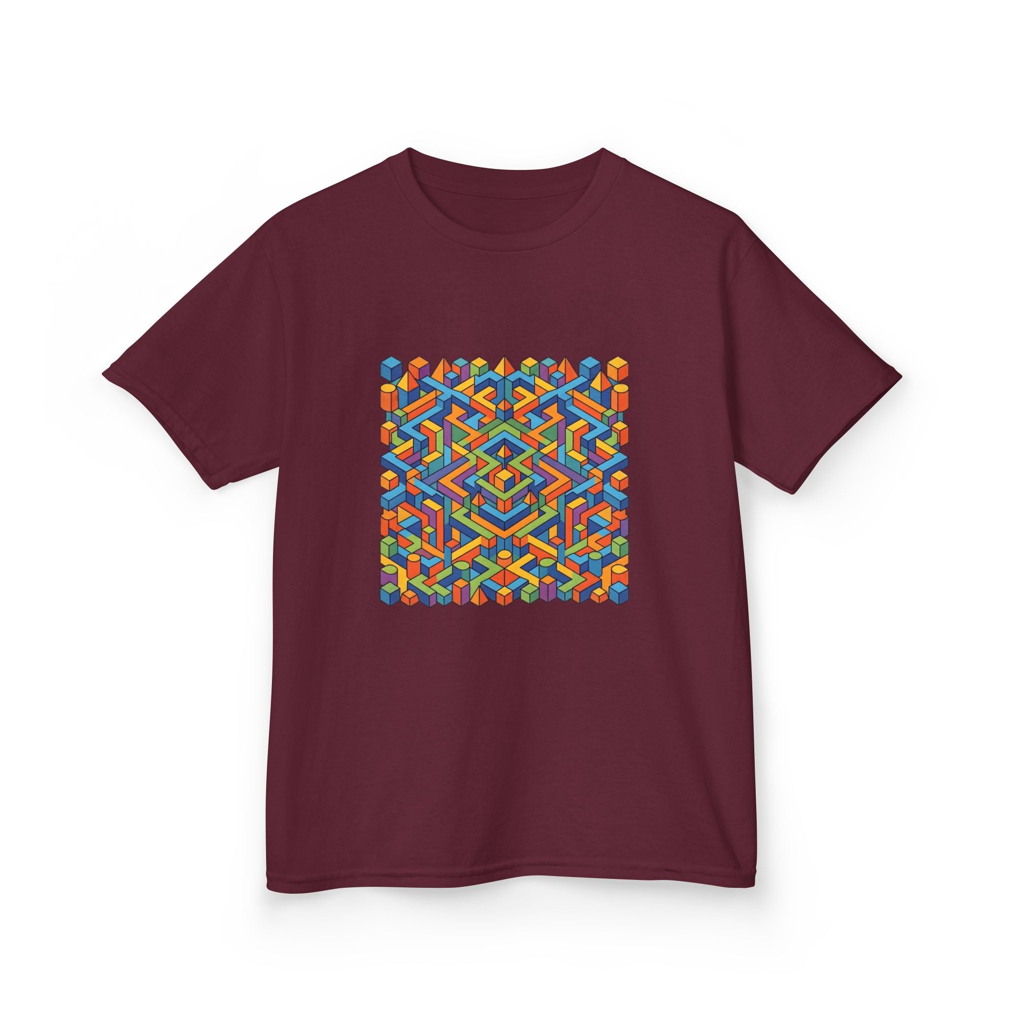 Kids T-Shirt - Colorful Isometric Optical Illusion Maze