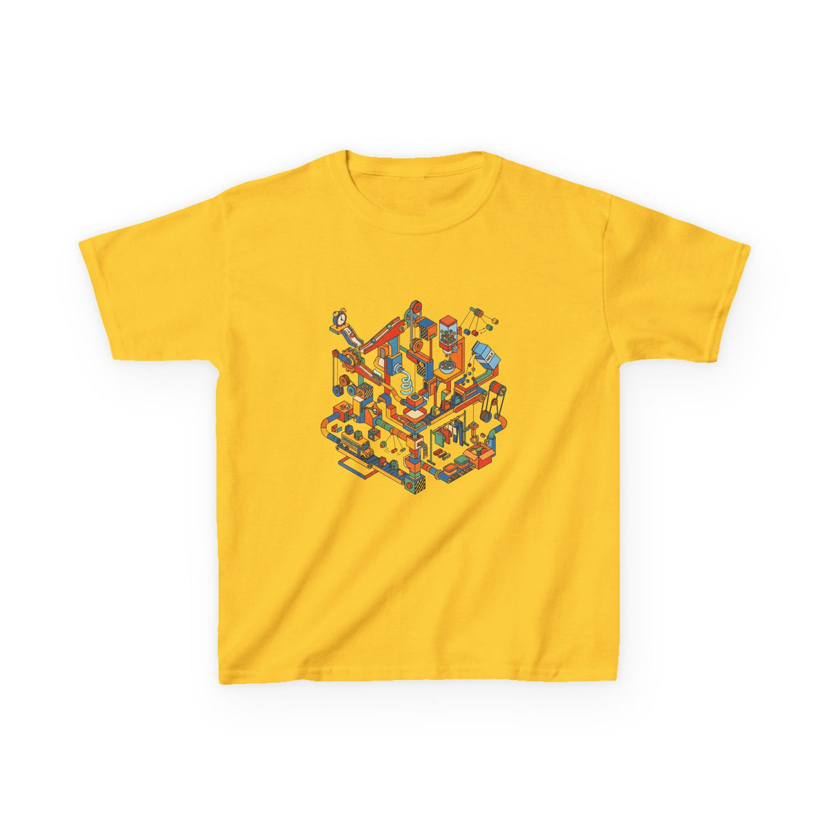 Kids Daily Routine T-Shirt - Whimsical Cartoon Machine