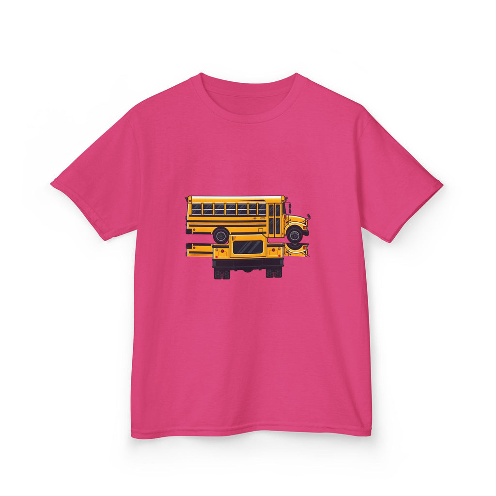 Kids School Bus T-Shirt - Cute Cartoon Reflection | Back to School