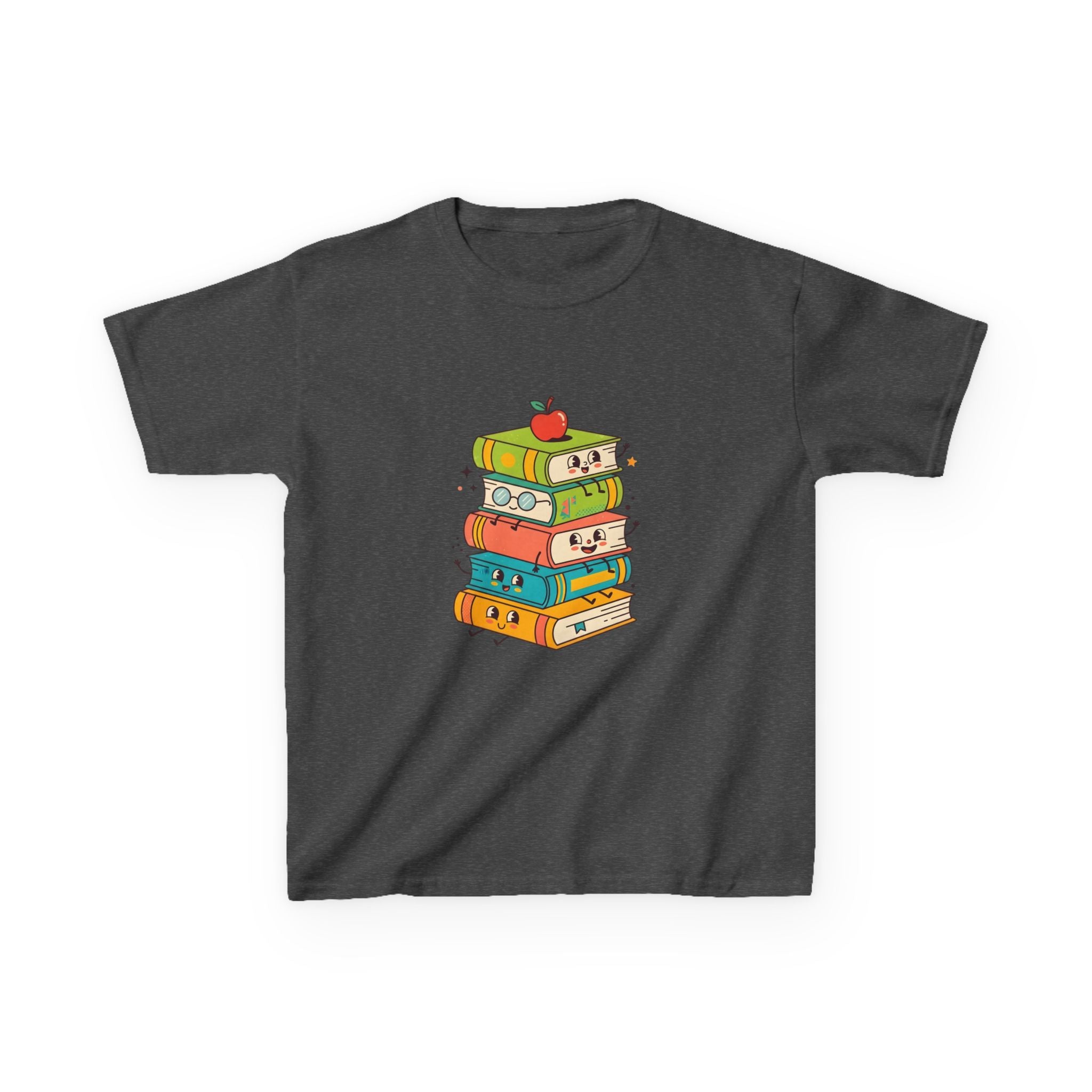 Kids Bookworm Tee - Whimsical Retro Reading & Learning Design