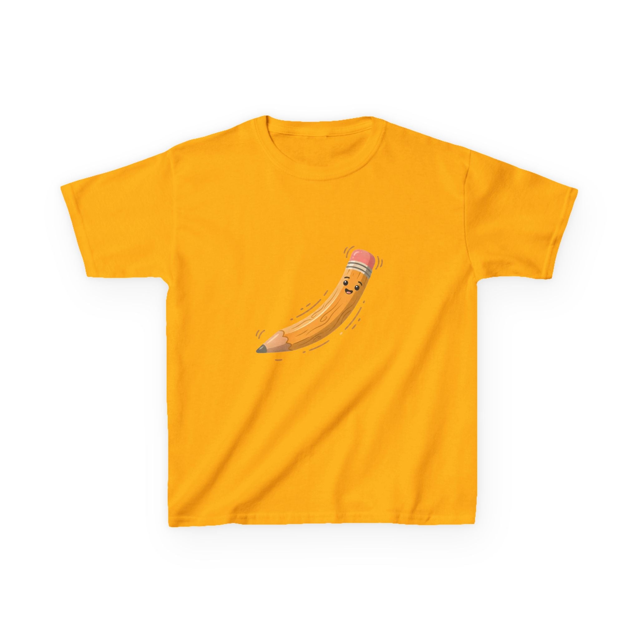 Kids Heavy Cotton Tee - Happy Animated Pencil School Supply | Back to